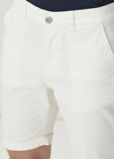 Beymen Club Off-White Denim Shorts - 4