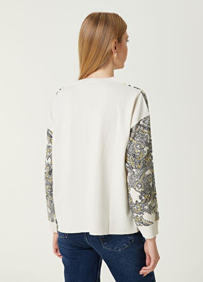 Beymen Club Ekru Şal Desenli Kazak - 6