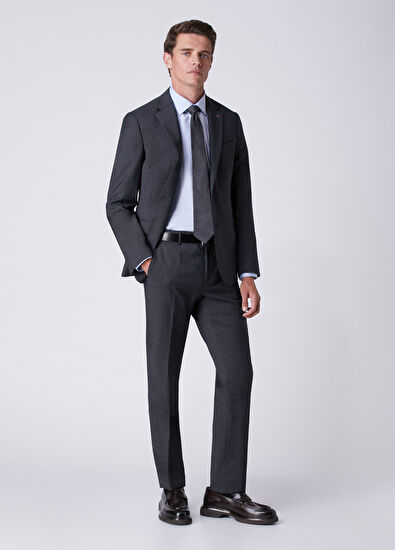 Beymen Club Anthracite Faded Plaid Wool Suit - 3