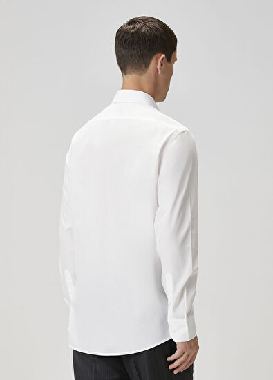 Custom Fit Beyaz Gömlek - Görsel 7