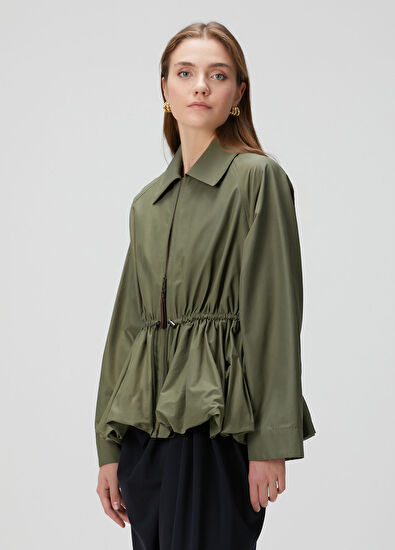 Haki Deri Yağmurluk - Görsel 4