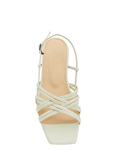 Beymen Club Ekru Kadın Deri Sandalet - 4