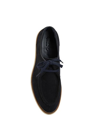 Beymen Club Navy Blue Knurled Sole Men's Suede Shoes - 4