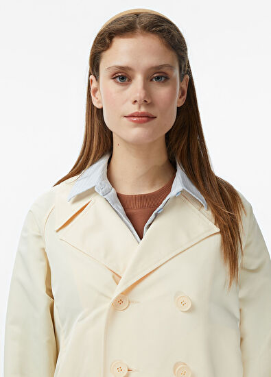 Bej Relaxed Fit Kadın Trençkot - Görsel 5