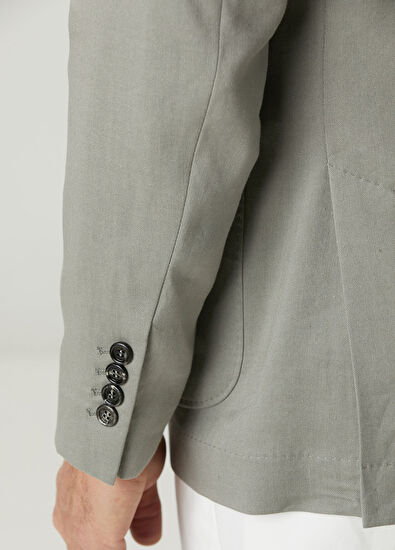 Brunello Cucinelli Khaki Linen Jacket - 6