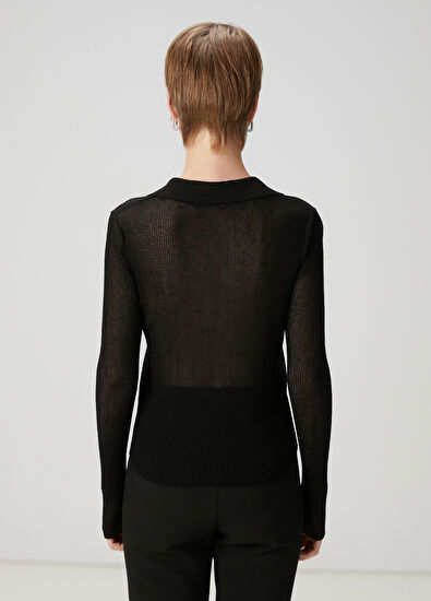 Beymen Club Siyah İnce Polo Kazak - 4