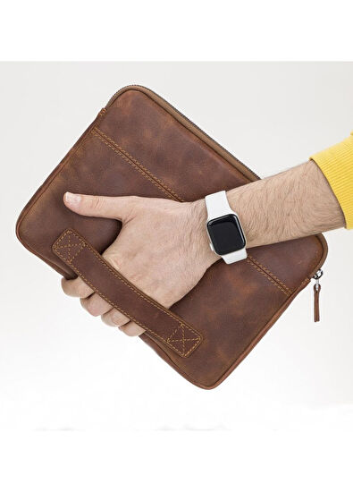 Bloominbag Awe Slim Kahverengi Deri 16" Laptop ve Macbook Kılıfı - 5