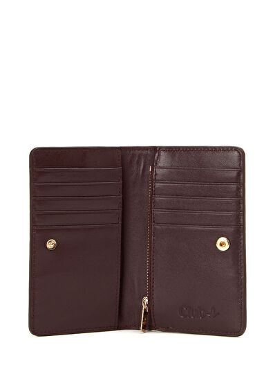 Beymen Club Women's Burgundy Crocodile Textured Leather Wallet - 3