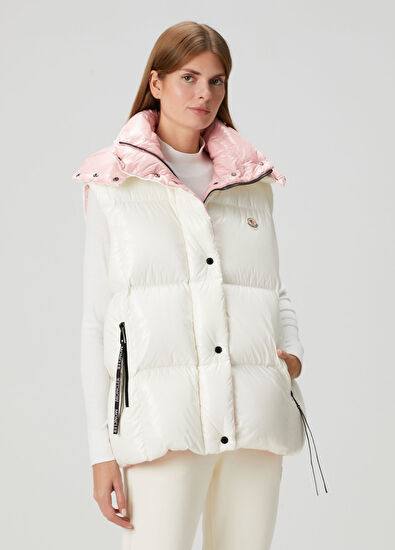 Moncler Luzule Beyaz Kapüşonlu Yelek - 3