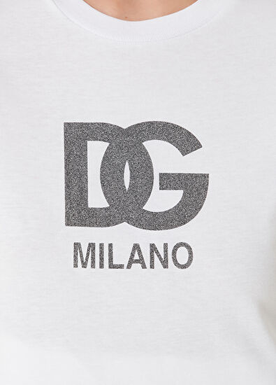 Dolce&Gabbana Beyaz Logo Baskılı T-shirt - 4