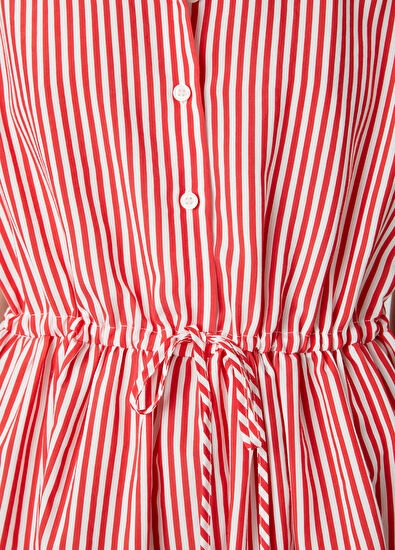 Beymen Club Kırmızı Çizgili Mini Elbise - 7