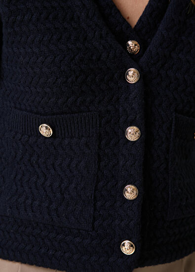 Lacivert Yün Triko Ceket Beymen Club Lacivert Yün Triko Ceket - 5