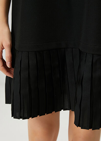 Beymen Club Siyah Pileli Mini Polo Elbise - 7