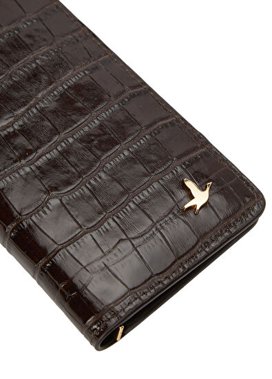 Beymen Club Kahverengi Krokodil Dokulu Kadın Deri Cüzdan - 5