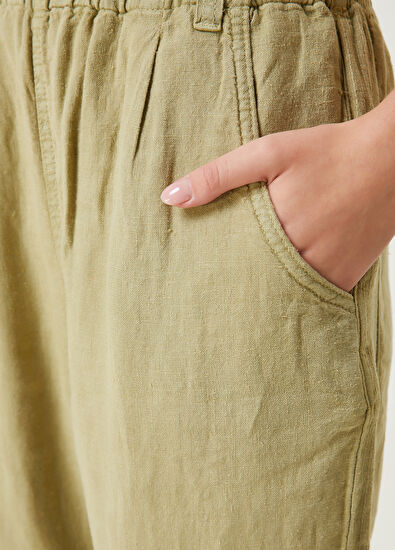 Beymen Club Açık Haki Keten Pantolon - 4