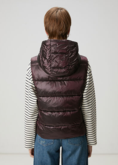 Beymen Club Plum Quilted Puffer Vest - 4