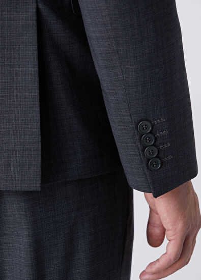 Beymen Club Anthracite Faded Plaid Wool Suit - 8