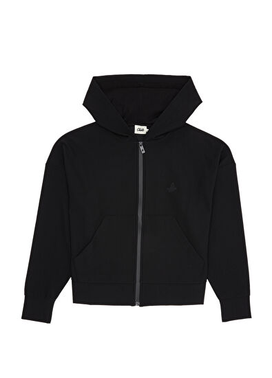 Beymen Club Siyah Kapüşonlu Ottoman Dokulu Sweatshirt - 7