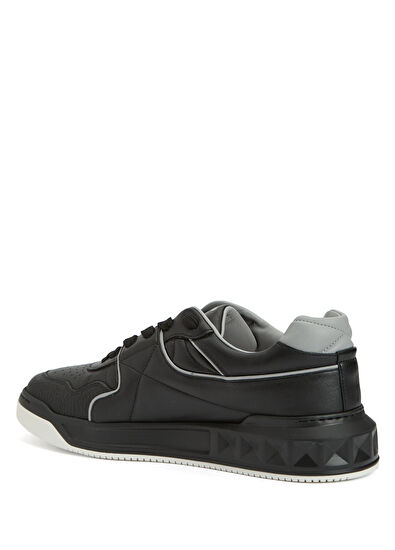 One Stud Siyah Erkek Deri Sneaker - Görsel 5