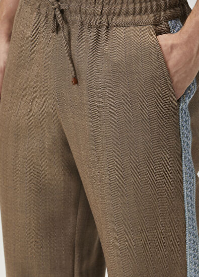 Drôle De Monsieur Kahverengi Beli Kordonlu Yün Eşofman Altı - 4