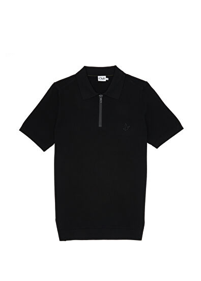 Beymen Club Black Short Sleeve Polo Sweater - 7