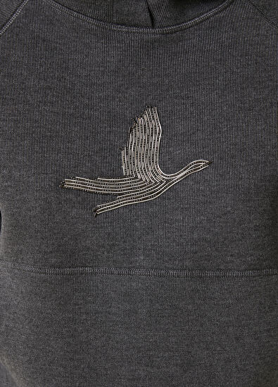 Beymen Club Gri Kapüşonlu Yün Kazak - 5