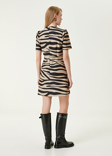 Beymen Club Camel Zebra Desenli Mini Elbise - 6