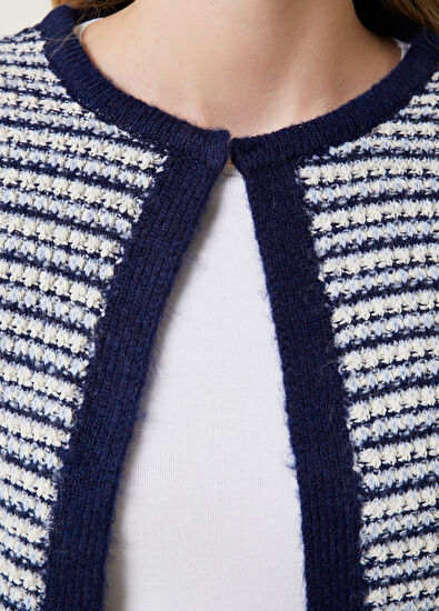 Beymen Club Navy Blue White Striped Jacket - 5