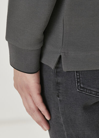 Beymen Club Comfort Fit Antrasit Polo Sweatshirt - 7