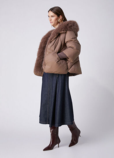 Beymen Club Taupe Hooded Puffer Jacket - 3