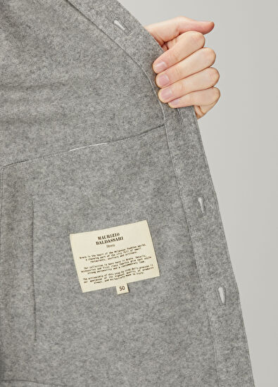 Maurizio Baldassari Koyu Gri Kaşmir Dış Gömlek - 7