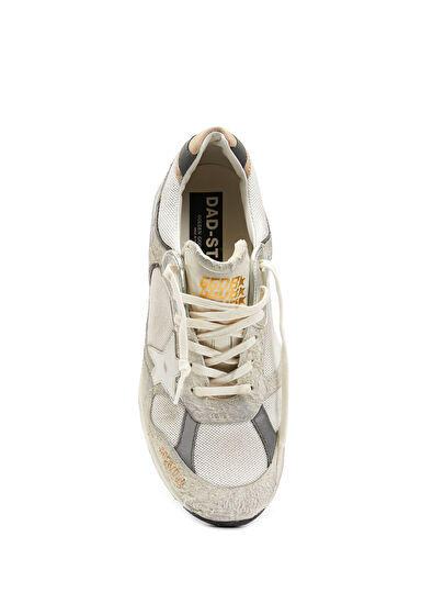 Golden Goose Dad Star White Grey Leather Sneakers - 4