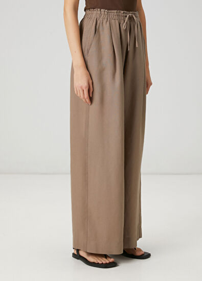 Beymen Club Mink Wide-Leg Linen Trousers - 3