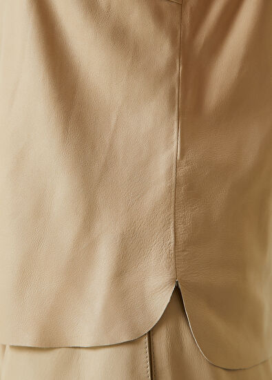 Beymen Club Bej Deri Bluz - 5