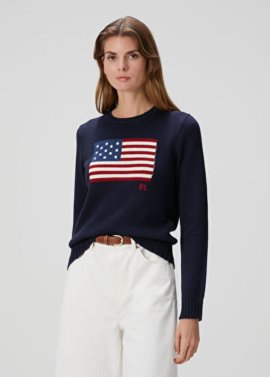 Lacivert Jakarlı Kazak - Görsel 5