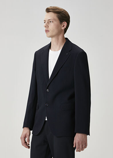 Beymen Club Lacivert Gofreli Ceket - 4