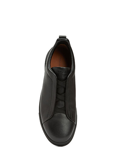 Siyah Erkek Deri Sneaker - Görsel 5