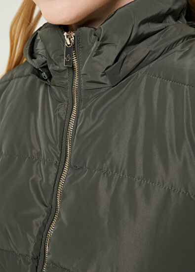 Beymen Club Haki Kapüşonlu Puff Yelek - 5