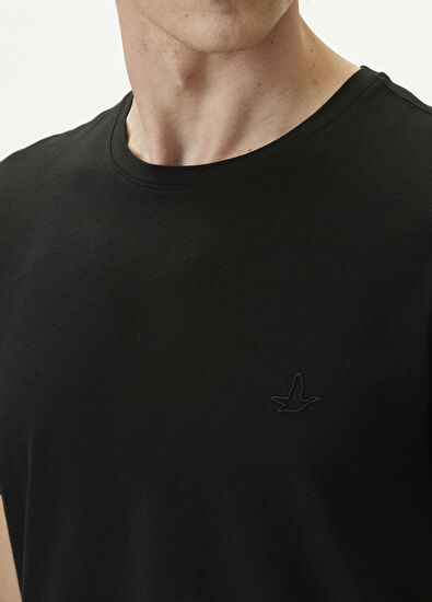 Beymen Club Black Regular Fit Elastane Basic T-Shirt - 6