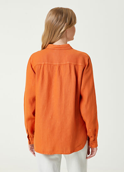 Beymen Club Kiremit Keten Gömlek - 5