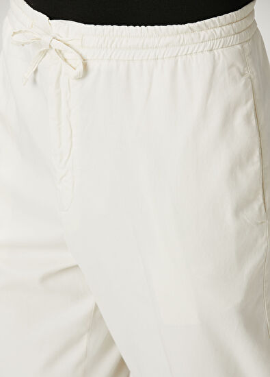 Canali Beyaz Beli Kordonlu Pantolon - 4
