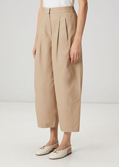 Beymen Club Beige pleated barrel fit trousers - 3