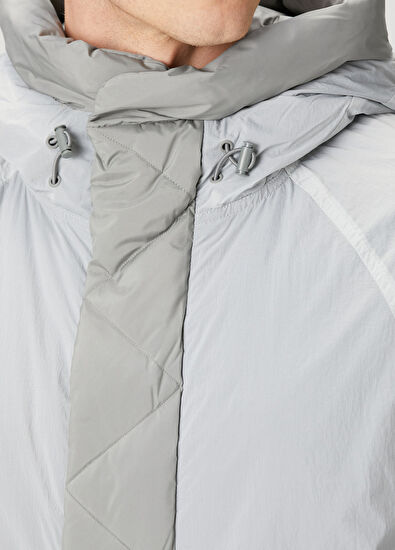 Sheer Açık Gri Kapüşonlu Puff Mont - Görsel 6