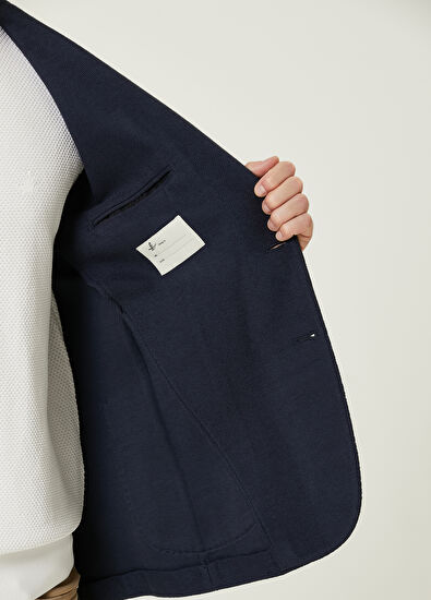 Beymen Club Navy Blue Textured Knitted Blazer - 7