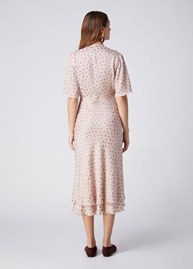 Beymen Club Light Pink Floral Midi Dress - 5