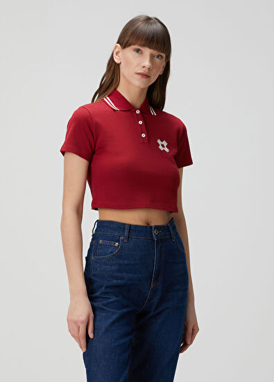 Amiri Ma Quad Bordo Crop Polo T-shirt - 3