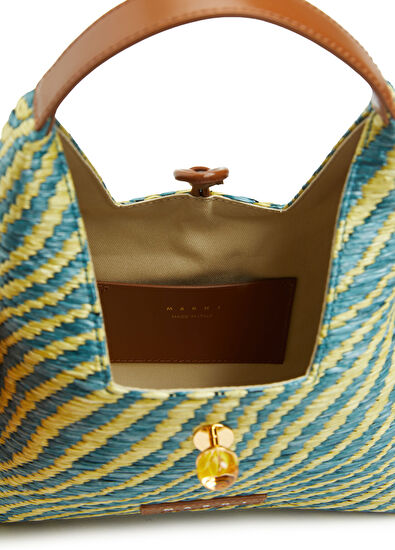 Marni Mini Yeşil Sarı Çizgili Kadın Çanta - 5