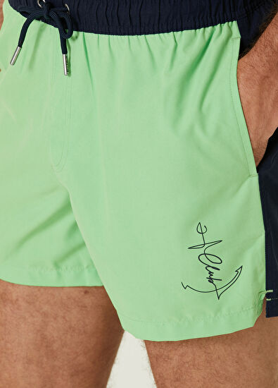 Beymen Club Yeşil Beli Kordonlu Çapa Baskılı Mayo - 5