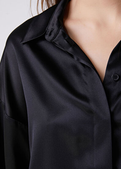 Beymen Club Siyah Twill İpek Gömlek - 6