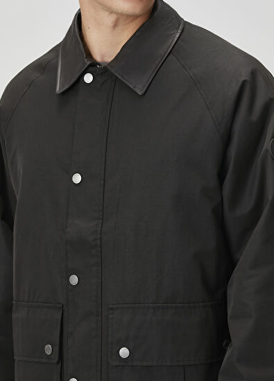 Beymen Club Siyah Yakası Deri Garnili Mont - 6